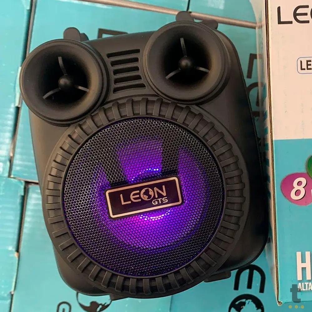Mini Caixa De Som Bluetooth Leon 8W Suporte Smartphone Led Color - Leon-R07 Truedata
